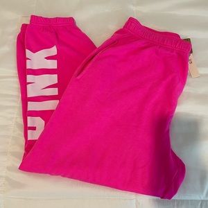 VS PINK hot pink sweatpants